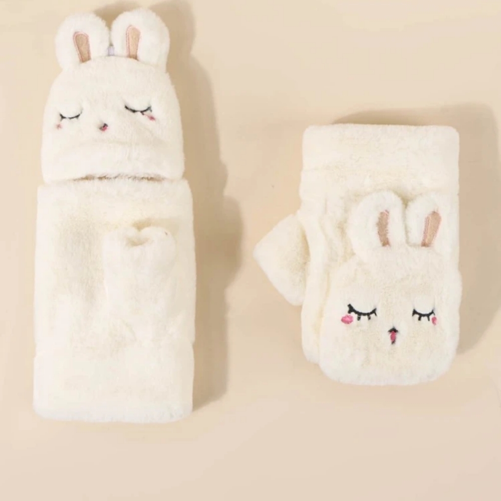Bunny Fingerless Gloves w/ Mitten Flap